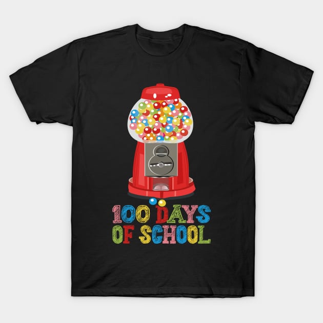 100 Days of School Gumball Machine for Kids or Teachers, Fun 100 Days of School T-Shirt by Estrytee